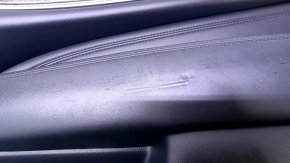 Door trim card front right Infiniti JX35 QX60 13- black with black insert leather, armrest black leather, molding for light wood gloss, dents, scratches, abrasions