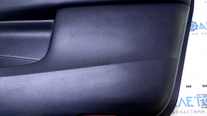 Door trim card front right Infiniti JX35 QX60 13- black with black insert leather, armrest black leather, molding for light wood gloss, dents, scratches, abrasions