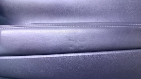 Door trim card front right Nissan Rogue Sport 17-19 black, armrest leather black, overlay gray structure, handle black matte, scratches, dents