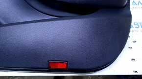 Door trim card front right Infiniti QX30 17- black with black insert leather, armrest black leather, molding black gloss for memory and seat adjustment, dents, bumps, scratches, abrasions