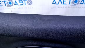 Door trim card front right Jeep Cherokee KL 14-18 black with black insert cloth, armrest gray leather, molding dark wood structure, scratches, abrasions, dents