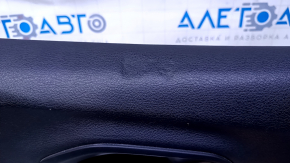 Door trim card front right Jeep Cherokee KL 14-18 black with black insert cloth, armrest black leather, molding dark wood structure, dents, scuffs, abrasions, scratches