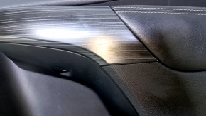 Door trim card front right Jeep Cherokee KL 14-18 black with black insert cloth, armrest black leather, molding dark wood structure, dents, abrasions, scratches