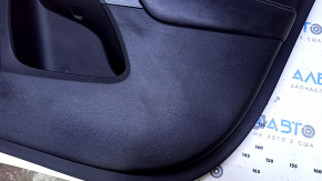 Door trim card front right Jeep Cherokee KL 14-18 black with black insert cloth, armrest black leather, molding dark wood structure, dents, abrasions, scratches