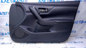 Door trim card front right Nissan Altima 13-18 black with black insert leather, armrest black leather, scratches, abrasions, dents