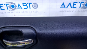 Door trim card front right Jeep Compass 11-16 black with black insert leather, armrest rubber, dent, abrasions, scuff, bump, scratches