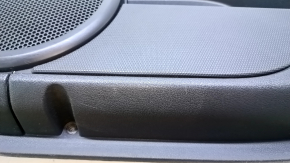 Door trim card front right Jeep Compass 11-16 black with black insert leather, armrest rubber, dent, abrasions, scuff, bump, scratches