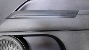 Door trim card front right Jeep Compass 11-16 black with black insert leather, armrest rubber, dent, abrasions, scuff, bump, scratches