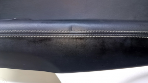 Door trim card front right Jeep Compass 17 - gray with black insert leather, armrest black leather white stitching, plastic turned white, dent, scuffs