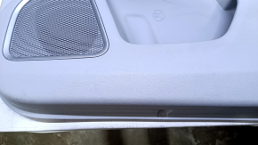 Door trim card front right Jeep Compass 17 - gray with black insert leather, armrest black leather white stitching, plastic turned white, dent, scuffs