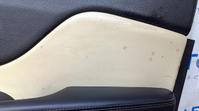 Door trim card front right Jeep Cherokee KL 14-18 black with beige insert leather, armrest black leather brown stitching, molding dark wood structure, dent, scratches for cleaning
