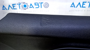Door trim card front right Jeep Cherokee KL 14-18 black with black insert leather, armrest black leather, molding dark wood structure, scratches, abrasions, dents, bumps