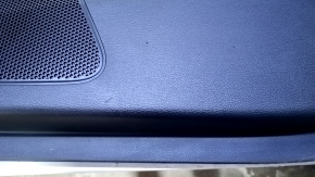 Door trim card front right Jeep Cherokee KL 14-18 black with black insert leather, armrest black leather, molding dark wood structure, scratches, abrasions, dents, bumps