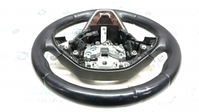 Steering wheel bare Lincoln MKZ 13-20 leather black, heated, scuffs, dents