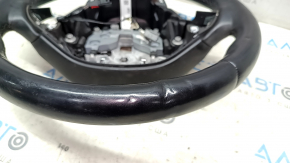 Steering wheel bare Lincoln MKZ 13-20 leather black, heated, scuffs, dents