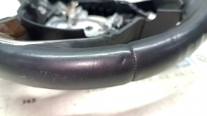 Steering wheel bare Lincoln MKZ 13-20 leather black, heated, scuffs, dents