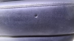 Door trim card front right Infiniti JX35 QX60 13- black with black insert leather, armrest black leather, molding for light wood gloss, dents, scratches, pokes, abrasions