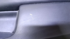 Door trim card front right Infiniti JX35 QX60 13- black with black insert leather, armrest black leather, molding for light wood gloss, dents, scratches, pokes, abrasions
