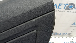 Door trim card rear right VW Jetta 19- black with black insert plastic, armrest leather, scratch, worn