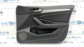 Door trim card front right VW Jetta 19- black with black insert leather, armrest leather, molding gray type