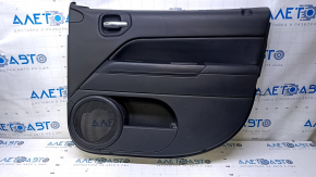 Door trim card front right Jeep Patriot 11-17 black with black insert leather, armrest black rubber, dents, scratches, abrasions, broken fastening