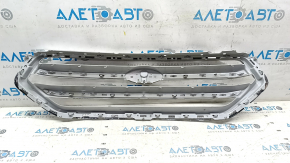 Radiator grill grill Ford Escape MK3 17-19 rest gray with chrome, without emblem, cracked chrome, scratches