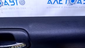 Door trim card front right Jeep Compass 11-16 black with black insert leather, rubber armrest, dent, scuffs, scratches