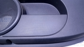 Door trim card front right Jeep Compass 11-16 black with black insert leather, rubber armrest, dent, scuffs, scratches