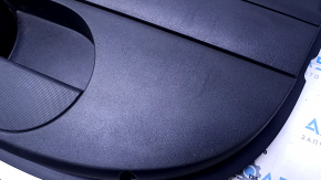 Door trim card front right Jeep Compass 11-16 black with black insert leather, rubber armrest, dent, scuffs, scratches