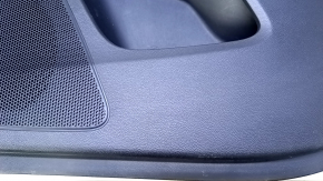 Door trim card front right Jeep Cherokee KL 14-18 black with black insert leather, armrest black leather with red stitching, molding dark wood, scuffs, scratches