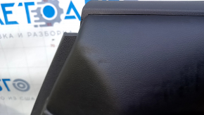 Door trim card front right Nissan Leaf 13-17 black with black insert leather, armrest black leather, bumps, scratches, abrasions, dents, cut on leather