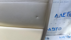 Door trim card front right Jeep Grand Cherokee WK2 14-16 beige with beige insert leather, armrest beige leather, molding dark wood structure, scuffs, bumps, scratches