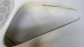Door trim card front right Jeep Grand Cherokee WK2 14-16 beige with beige insert leather, armrest beige leather, molding dark wood structure, scuffs, bumps, scratches