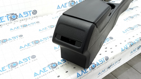 Central console armrest and cup holders VW Jetta 19- leather black, white stitching, for heated rear seats, scratches