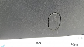 Central console armrest and cup holders VW Jetta 19- leather black, white stitching, for heated rear seats, scratches