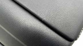 Central console armrest and cup holders VW Jetta 19- leather black, white stitching, for heated rear seats, scratches