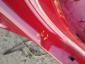Quarter wing rear right Kia Niro 17-22 HEV, PHEV, on the body, red, pokes