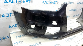 Bare front bumper Audi A4 B8 13-16 rest, black LY9B, for headlight washers, dents, scratches, broken fasteners