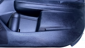 Door trim card front right Subaru XV Crosstrek 13-17 black with black insert leather, armrest black rubber, scuffs, scratches