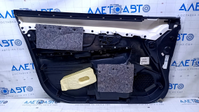 Door trim card front right Subaru XV Crosstrek 13-17 black with black insert leather, armrest black rubber, scuffs, scratches