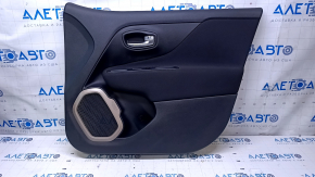 Door trim card front right Jeep Renegade 15- black with black insert cloth, armrest black cloth, scuffs