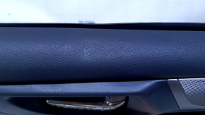 Door trim card front right Subaru Legacy 15-19 black with black insert leather, armrest black leather, gray molding structure, dent, abrasions, scratches