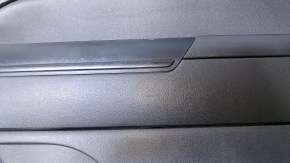 Door trim card front right Jeep Patriot 11-17 black with black insert leather, armrest black leather, dents, scratches, abrasions
