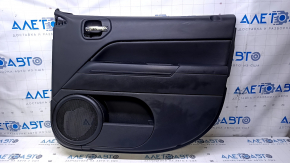 Door trim card front right Jeep Patriot 11-17 black with black insert leather, armrest black leather, dents, bumps, scratches, abrasions