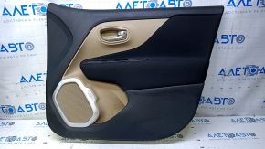 Door trim card front right Jeep Renegade 15 - beige with black insert cloth, armrest black cloth, speaker cover gray, scuffs, scratches