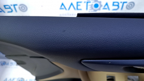 Door trim card front right Subaru Outback 15-19 black with beige insert leather, armrest beige leather, gray molding structure, scratches, abrasions, bump, dent