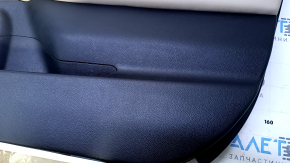 Door trim card front right Subaru Outback 15-19 black with beige insert leather, armrest beige leather, gray molding structure, scratches, abrasions, bump, dent
