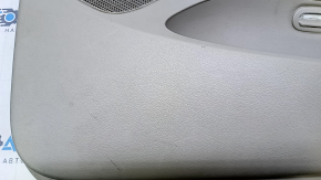 Door trim card front right Dodge Grand Caravan 11-20 gray with black leather insert, armrest black leather, molding black gloss, scratches, bumps, scuffs, abrasions