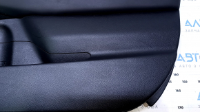 Door trim card front right Subaru Outback 15-19 black with black insert cloth, armrest black leather, gray molding structure, scratches, abrasions, dents, scuffs