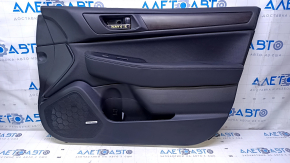 Door trim card front right Subaru Legacy 15-19 black with black insert leather, armrest black leather, molding dark wood structure, harman/kardon, dents, abrasions, scratches